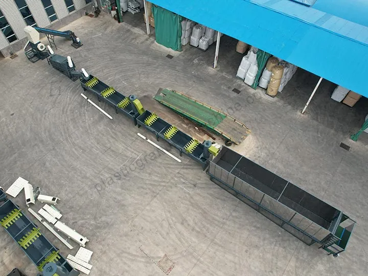 plastic film recycling machines in the factory