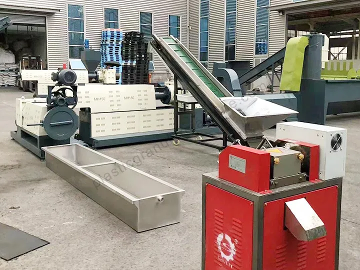 Plastic granulator in the factory