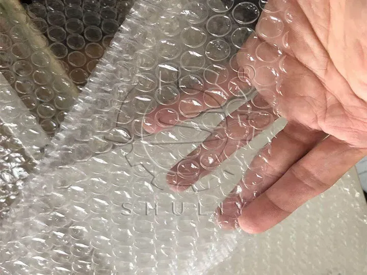 Du papier bulle en plastique